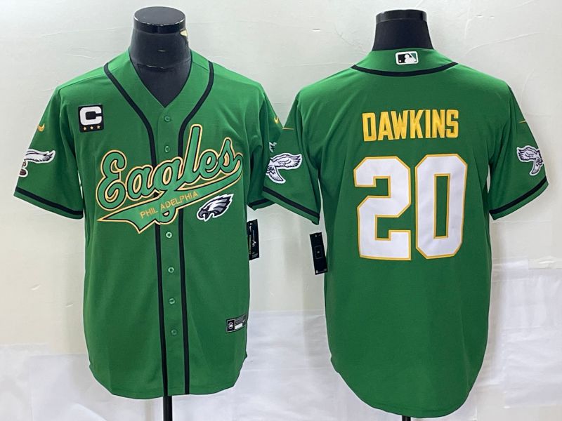 Men Philadelphia Eagles #20 Dawkins Green Co Branding Game NFL Jersey style 8->philadelphia eagles->NFL Jersey